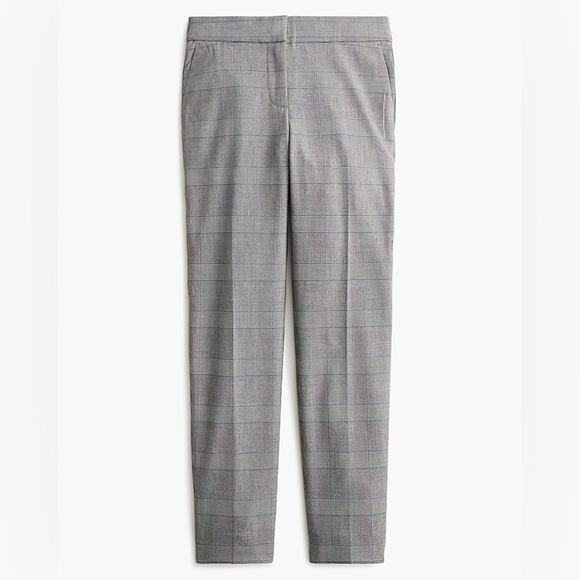 J. Crew 365 Cameron Glen Plaid Gray Houndstooth Dress Pants Ankle Size 0 - Picture 1 of 6